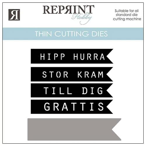 Dies Reprint - Set Med Grattis Banner Och Bakgrund