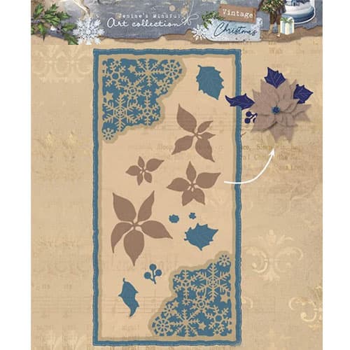 Dies Studio Light - Snowflake & Poinsettia - Vintage Winter