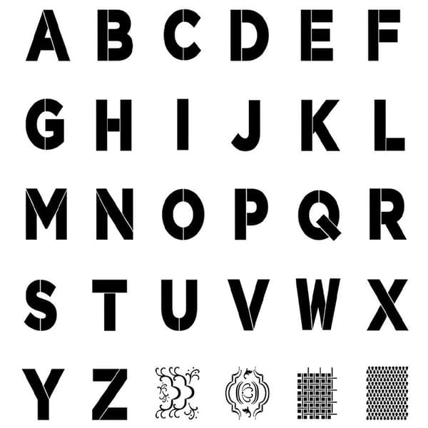 Monogram Papier Stencil FolkArt - Bold Font Letters - 20,3 cm