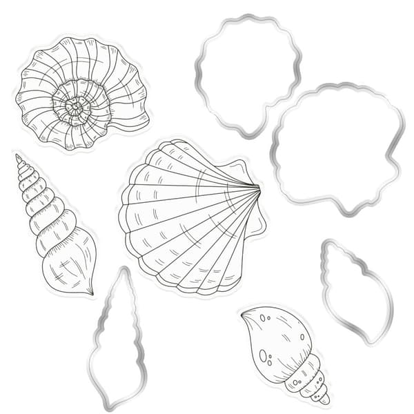 Stamp & Die Set - Enchanted Ocean - Sea Shell Collection