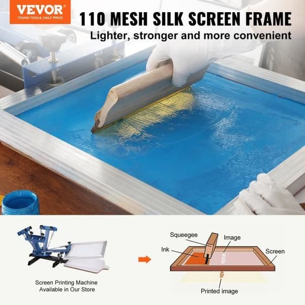 Set med 3 screentryckramar - VEVOR - Komplett 110 mesh screentryckssats i aluminium