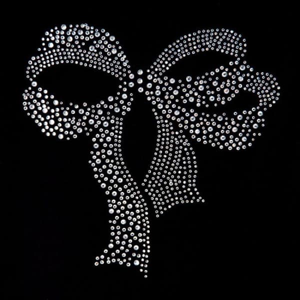 Överföring med termolim, nagel och strass, Båge 18x20cm