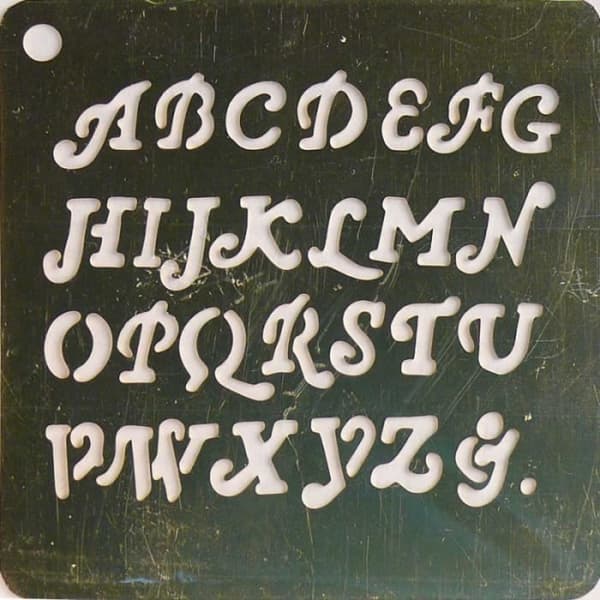 Stencil med stora bokstäver i mässing 6,5 x 6,5 cm
