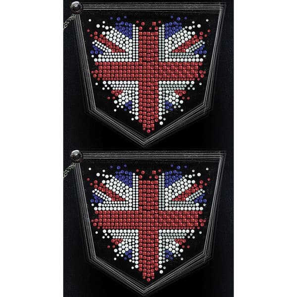 Transfer thermocollant klämmor och strass Hjärta UK 12x11cm