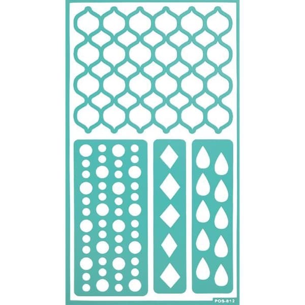 Återanvändbar självhäftande schablon - MegaCrea DIY - 11,5 x 20,5 cm - Flexibel - Blandad - Vuxen