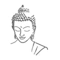 Miniatyrbild 2 av 2: Termotransfer med spik och strass Buddha Profil 25x19 cm