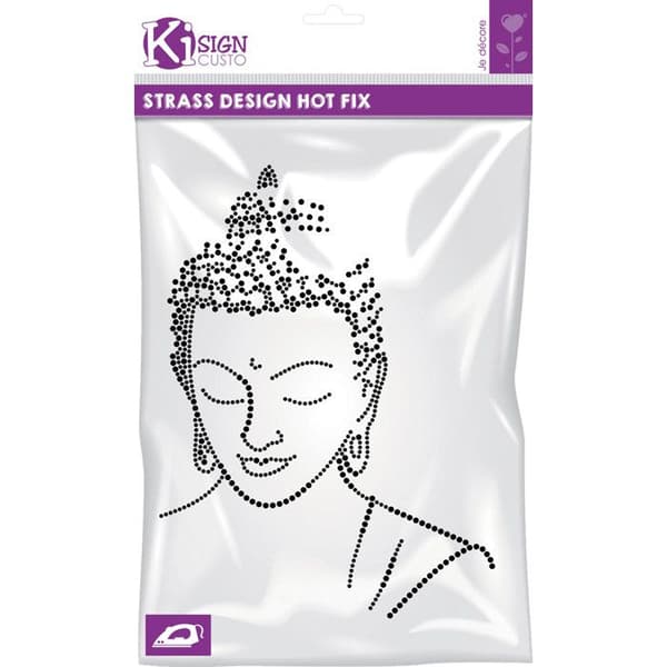 Termotransfer med spik och strass Buddha Profil 25x19 cm