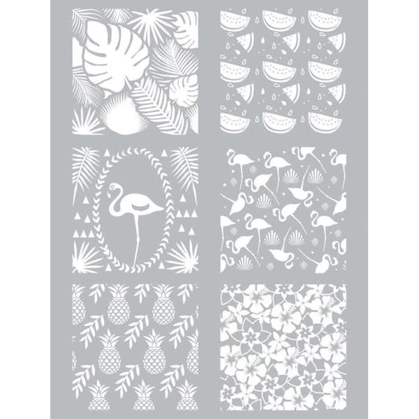 Pochoir silkscreen för polymerlera Tropical