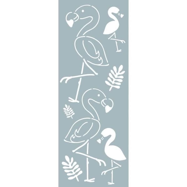 Dekorativ stencil 15x40 cm Pink Flamingo - Kreativt frö {färg}