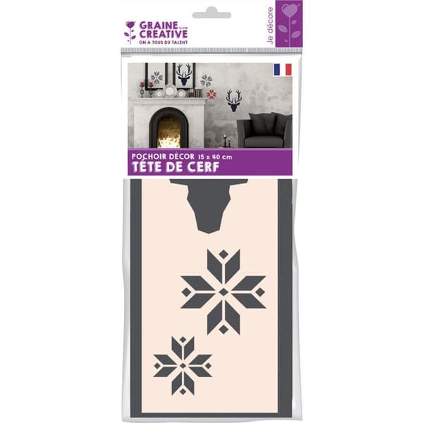 Stencil 15 x 40 cm Hjorthuvud - Kreativt frö {färg}
