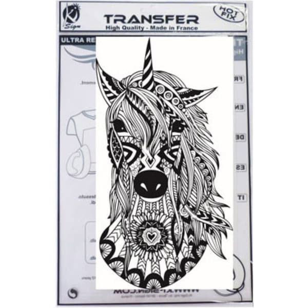 Termotransfer Licorne Svart A4