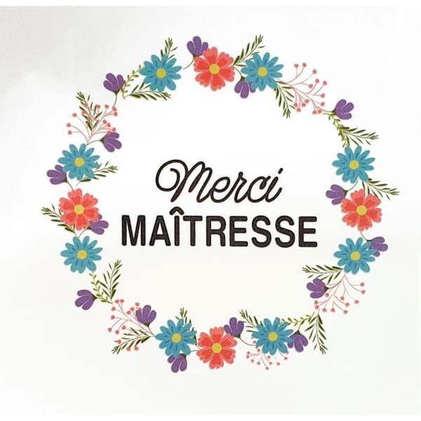 Textiltransfer Merci Maitresse 10 x 10 cm