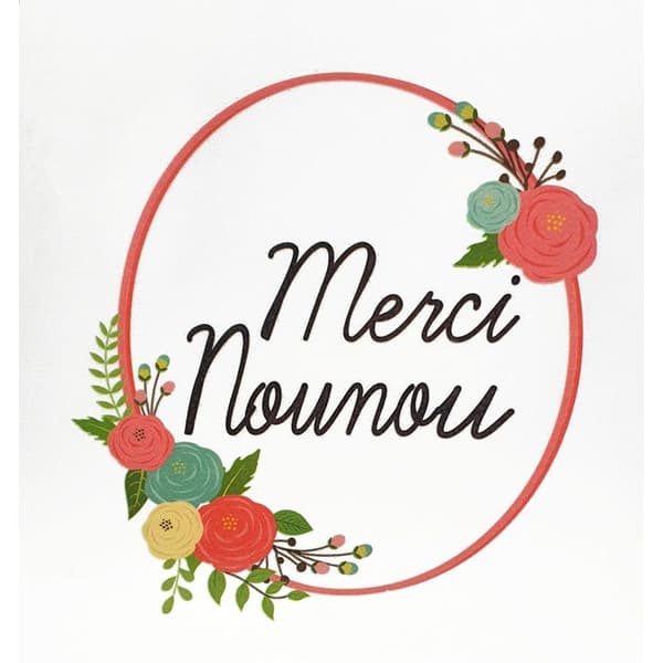 Textiltransfer Merci Nounou 10 x 10 cm