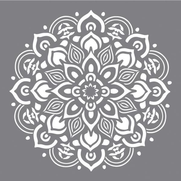 Mandala Stencil - RAYHER - 30,5x30,5cm - Laserskuren polyester - Återanvändbar - Lätt att rengöra