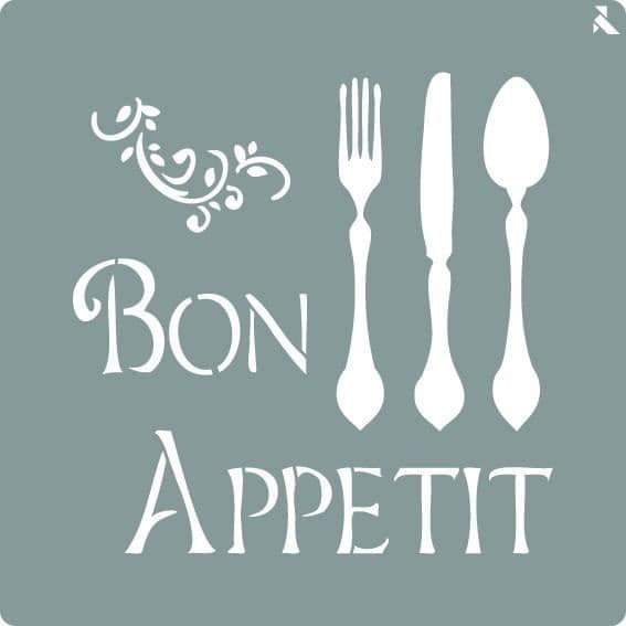 Bon appetit stencil från La Pajarit