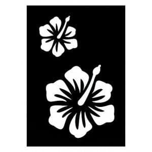 Pochoir Hibiscus - Ki Sign - 7x10 cm - Klistermärke - Återpositionerbart - Återanvändbart