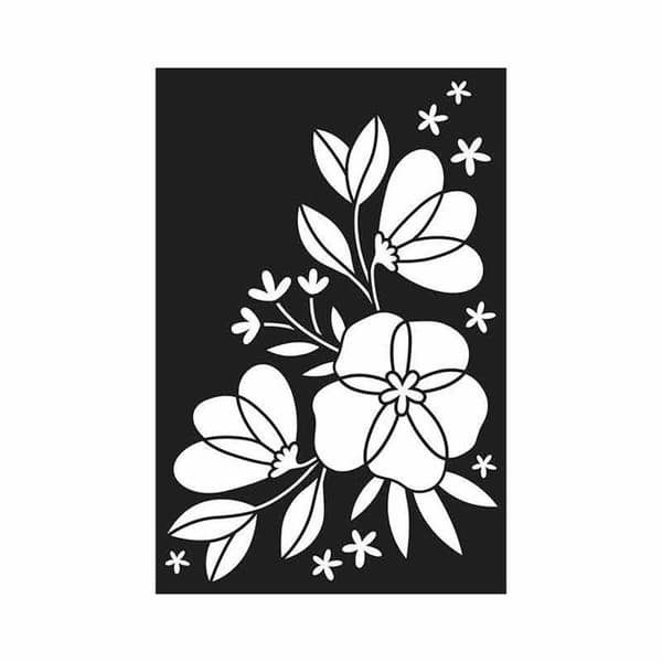 Pochoir blomma på väg