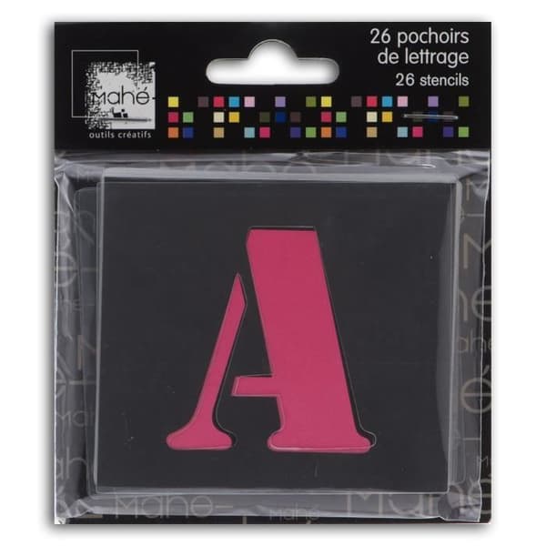 MAHÉ 26 Bokstäver Plastschabloner 5 cm