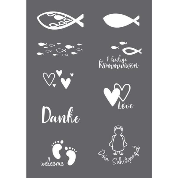 Party A5 screentryckstencil, 1 stencil + 1 spatel,