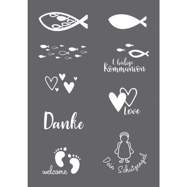 Party A5 screentryckstencil, 1 stencil + 1 spatel,