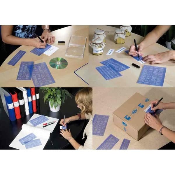 Kit spårbokstäver - WEDO - Höjd 5 mm - Transparent - 4 delar - Plastetikett