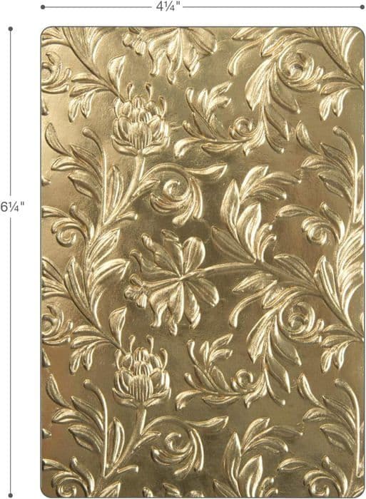 Texturplatta - stencil för embossing Sizzix - 662716 - Präglingspärm, Botanisk, Flerfärgad, One Size
