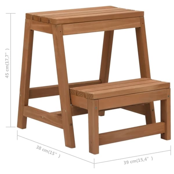 vidaXL Sammenleggbar trappestol heltre gran