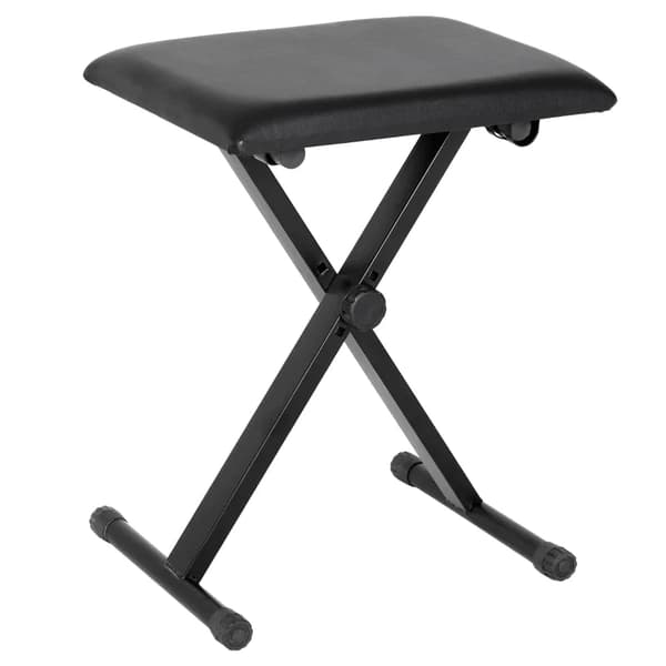 Rootz klaverskammel - Klaverbænk - Kosmetisk skammel - Højdejusterbar - Folde - Metal - Kunstlæder - Skum - Sort - 39 x 29 x 37-47 cm
