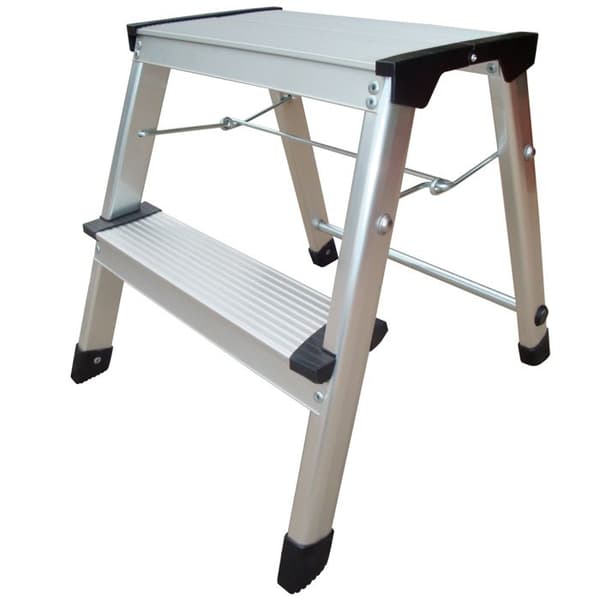 Marchepied - WERKA PRO - 2 steg - Aluminium - Fällbar - Max belastning 150 kg