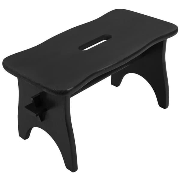 Svart fotstöd i trä - 38 x 19 x 21 cm - Skrivbord, stol, växt, liten låg pall - Träbänk - Omonterad