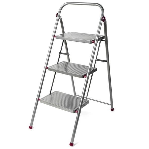 Kleeneze KL068514EU 3-stegs hopfällbar arbetsstege, 105 cm, rosa/grå, kapacitet 150 kg