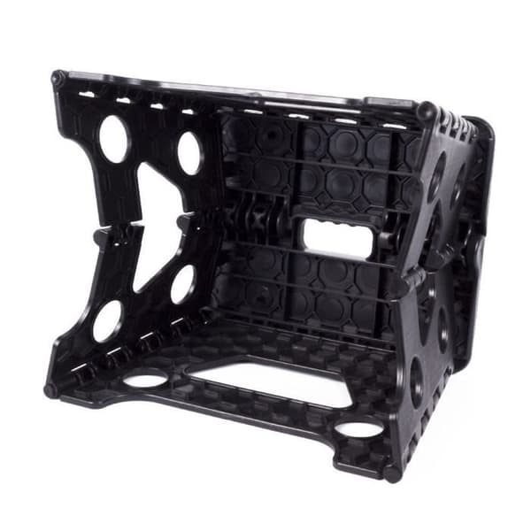 trapppall Fällbar pall Fotstöd trappstege - 23 x 19 x 19 cm - Svart