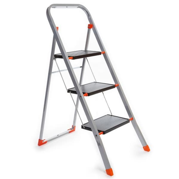 Toolland Marchepied, 3 steg, flexibel, hemmaställ med högt handtag