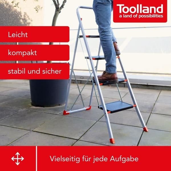 Husstege - Toolland - Stepix - 4 steg - Lätt och kompakt - Halkfri