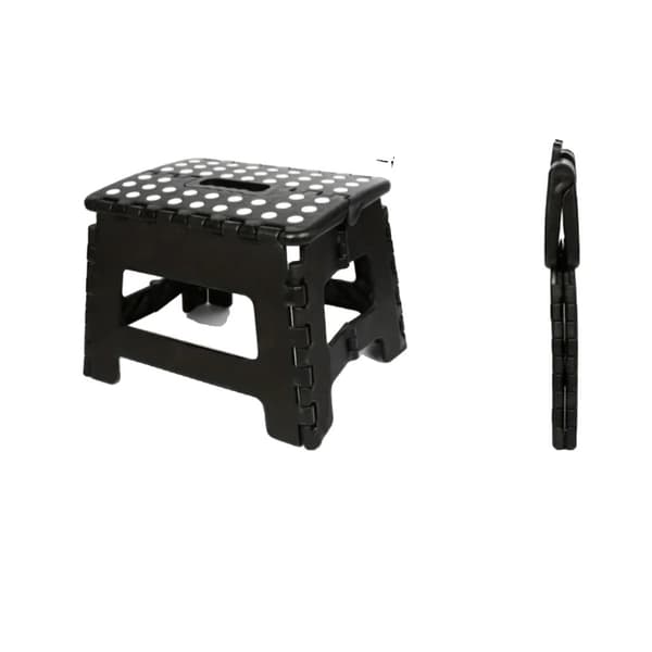 Fällbar Stegpall, Lättviktsdesign, Halkfria Fötter,22 High Black