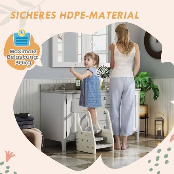 Rootz Børns justerbare trin afføring - Toddler Trin - Børnens afføring - skridsikker sikkerhed - 43L x 42W x 65,5 timer cm
