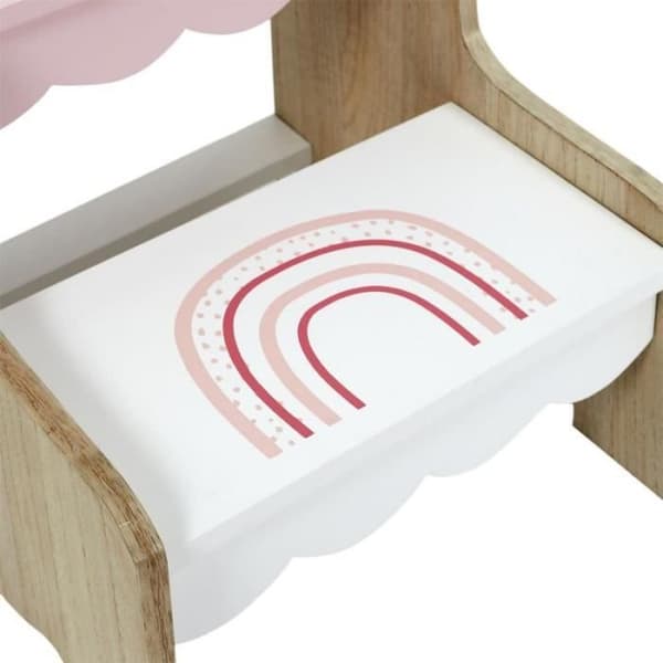 Marchepied För Barn "flicka" 33cm Rosa & Vit - Paris Prix