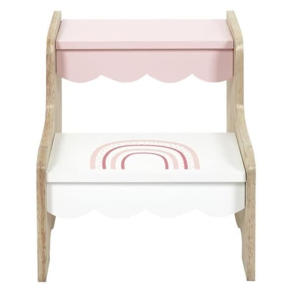 Marchepied För Barn "flicka" 33cm Rosa & Vit - Paris Prix