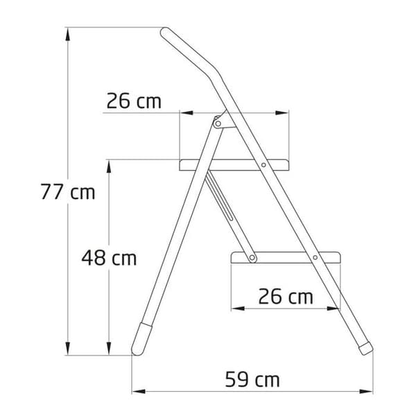 Byggställningstrappa - Amig - 480 - Robust stål - 2 steg - Maximal belastning 150 kg