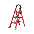 Miniatyrbild 1 av 6: "Sju Comfort-Escabeau 3 steg-Fällbar med Antislip Pedal-150KG Stabil Stålstege-Röd"