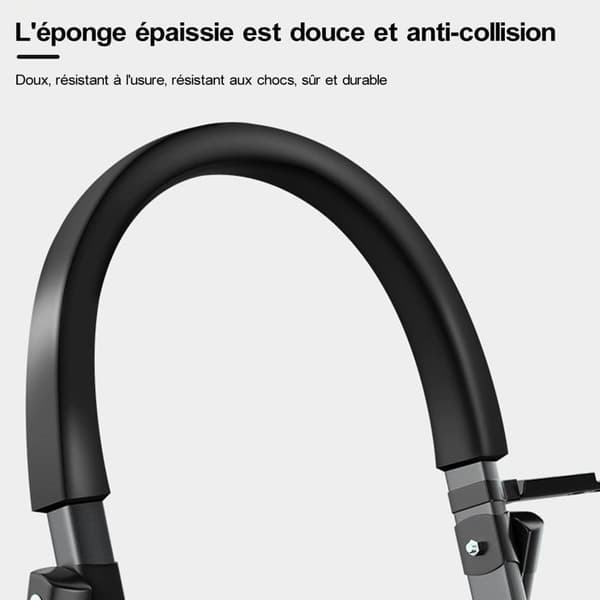 Sju Comfort-Escabeau 3 steg - Fällbar med Antislips Pedal - 150KG Stabil Stål Stege - Svart