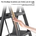 Miniatyrbild 4 av 6: Sju Comfort-Escabeau 4 steg-Fällbar med Antislip Pedal-Lastad 150KG-Stål-Svart