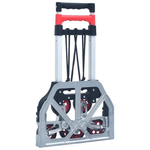 vidaXL Sammenleggbar trappetralle 70 kg aluminium sølv