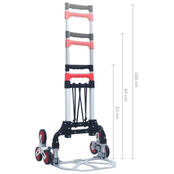 vidaXL Sammenleggbar trappetralle 70 kg aluminium sølv