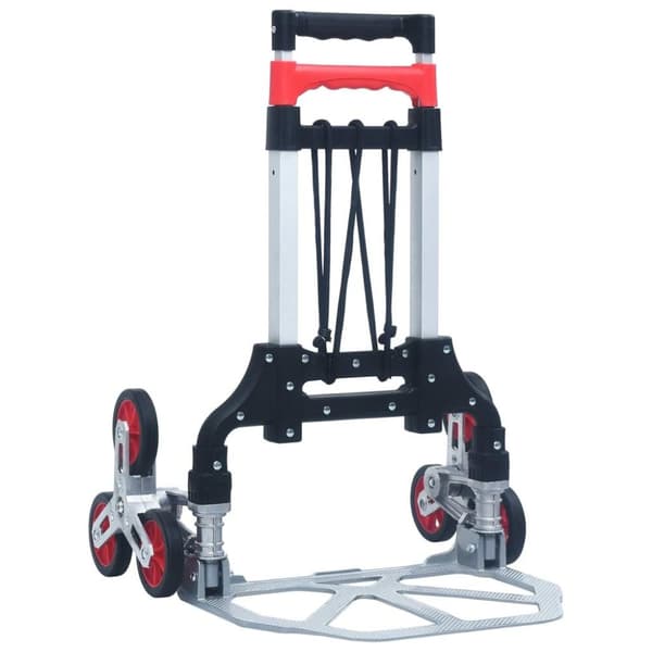 vidaXL Sammenleggbar trappetralle 70 kg aluminium sølv