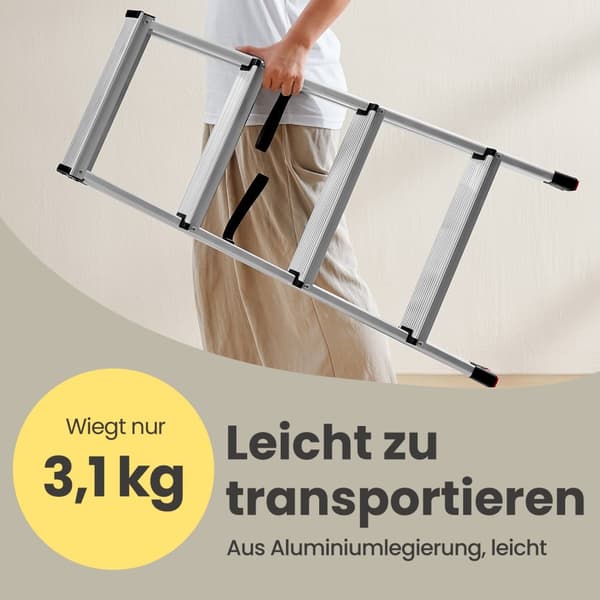 Aluminiumstege, SONGMICS GLT23K, 45x35,5x38 cm, Silver Black