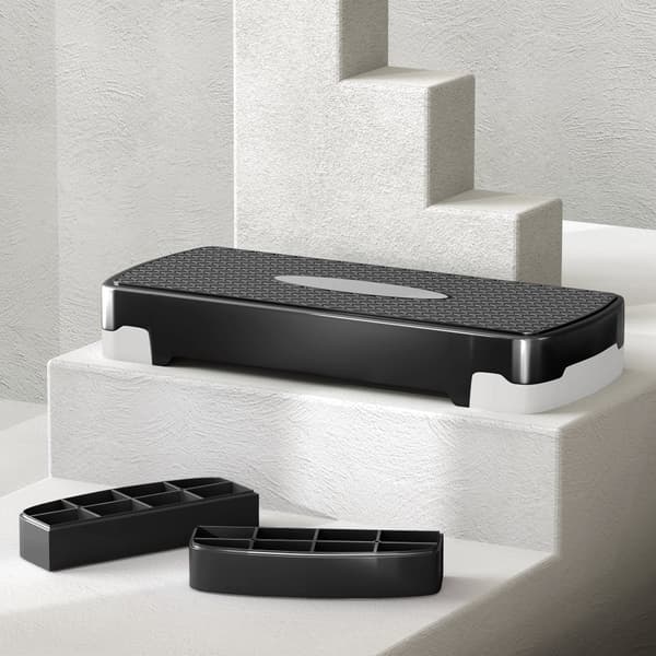Aerobic Fitness Step Bræt, 68x29x15 cm, Sort Grå