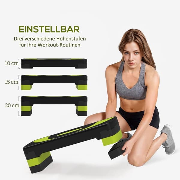 Aerobisk Stepper, 80x31x20 cm, Grøn