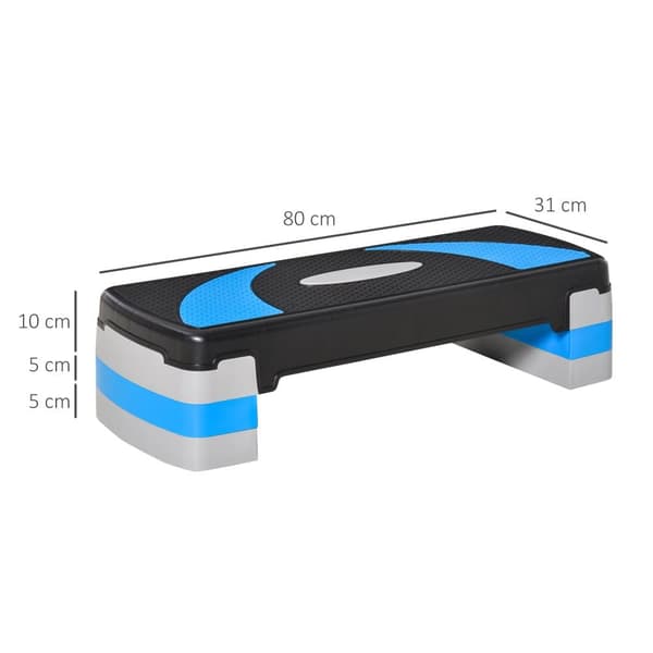 Aerobisk Stepper, 80x31x10-20 cm, Ljusblå