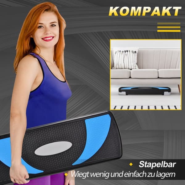 Aerobisk Stepper, 80x31x10-20 cm, Ljusblå